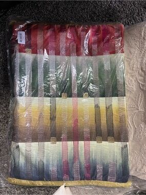 Designers Guild Cascata Slate Pillow in Slate, Pink, Yellow and Cream